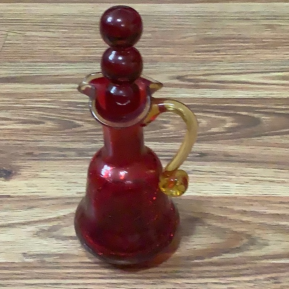 Vintage Red Glass Decanter